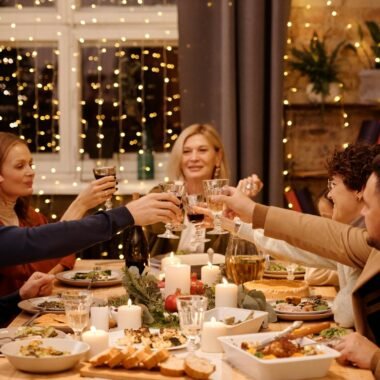 Family Having a Christmas Dinner Together